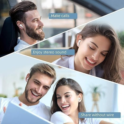 ZACVIN 2025 Launch Wireless Bluetooth Ear Buds with 60H Playtime, 4 Mics Clear Calling, 45ms Low Latency, Rich Bass Driver,