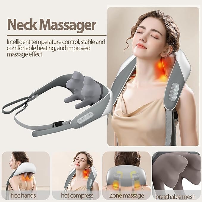 ZACVIN Electric Neck and Back Massager with Heat,Neck Massager
