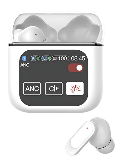 ZACVIN Touch Screen Display Earbuds with ANC 2025 Launch ,Bluetooth Wireless Earphones with Noise Cancellation, HD Mic, Deep Bass, Fast Charging Case.