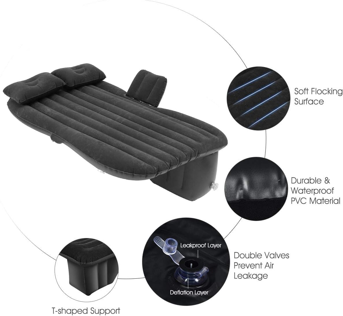 ZACVIN Car Inflatable Bed with Pump & 2 Air Pillow