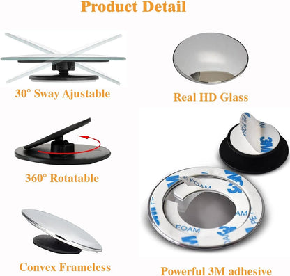 ZACVIN Blind Spot Mirrors For Cars -Auto  Accessories- Universal (pack of 2)