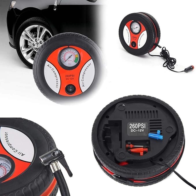 ZACVIN Portable Car Air Inflator Tire Pump with Tire Pressure Gauge
