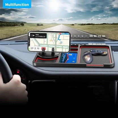 ZACVIN Anti-Slip Car Phone Holder Dashboard Mat and Phone Holder Mount | Non-Slip Silicone Mat for Car Interior Dashboard Accessories- Black