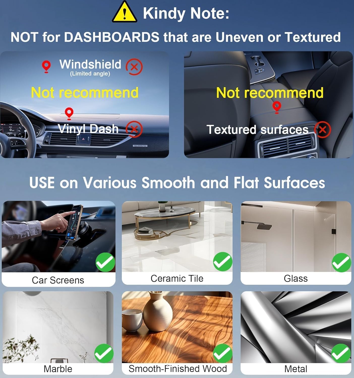 ZACVIN Vaccum Magnetic Phones Holder, Magnetic Car Phone Mount, Hands-Free Suction Cup Phones Holder for Car/Gym/Mirror/Shower, Car Mount Compatible with All Mobile