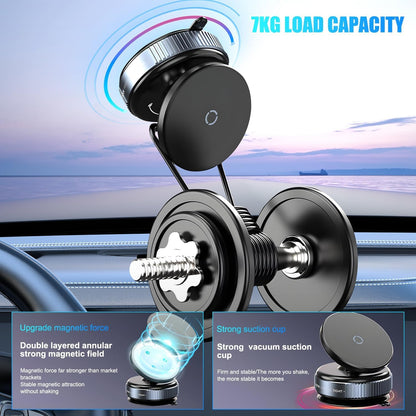 ZACVIN Vaccum Magnetic Phones Holder, Magnetic Car Phone Mount, Hands-Free Suction Cup Phones Holder for Car/Gym/Mirror/Shower, Car Mount Compatible with All Mobile