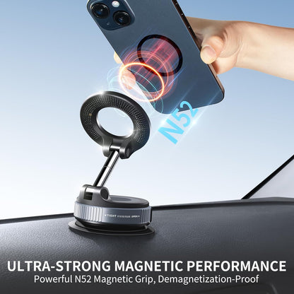 ZACVIN Vacuum Magnetic Phone Holder Stand for Suction Cup Car Phone Mount, Foldable & Portable Car Phone Holder for All