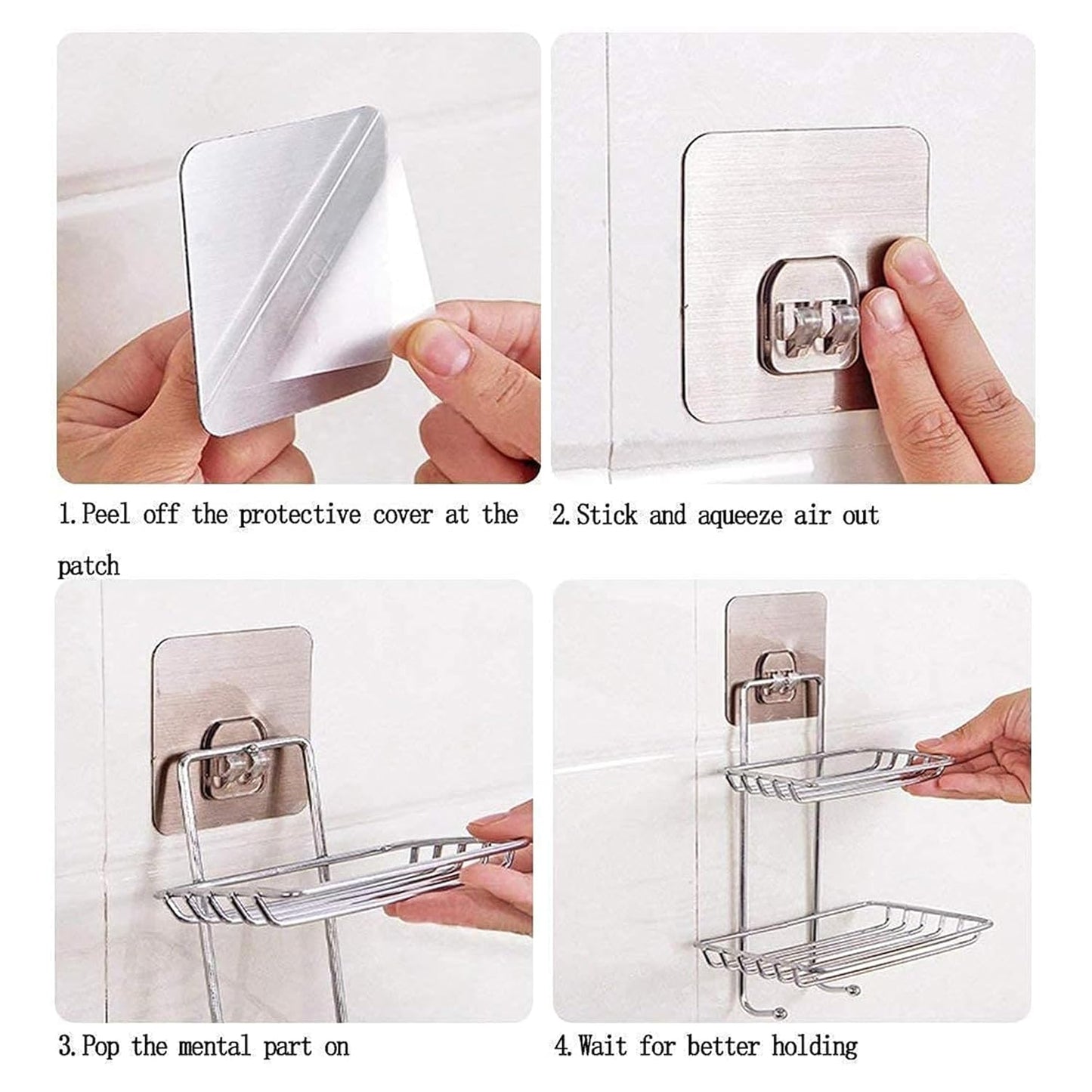 ZACVIN Double Layer Soap Holder - Wall-Mounted, Adhesive, Stainless Steel | Ideal Bathroom & Kitchen Soap Storage