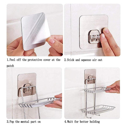 ZACVIN Double Layer Soap Holder - Wall-Mounted, Adhesive, Stainless Steel | Ideal Bathroom & Kitchen Soap Storage