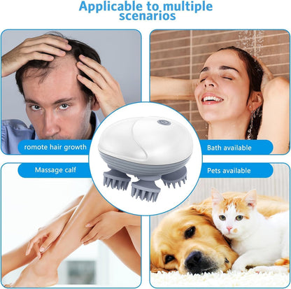 ZACVIN Head Massager Vibrating Machine – 4 Heads Electric Massager for Scalp and Body