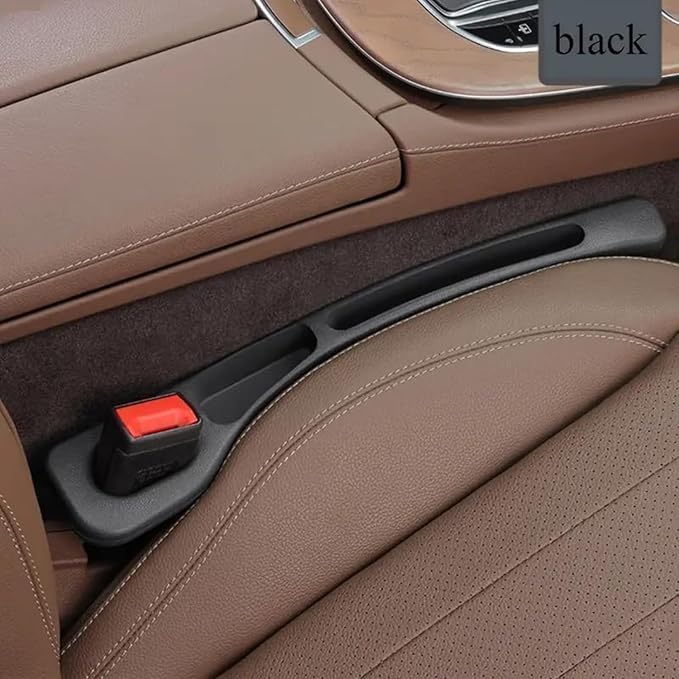 ZACVIN Car Organizer Fills Gap Between Seat & Console, Universal Fit with Buckle Base Pack of 2( Black)