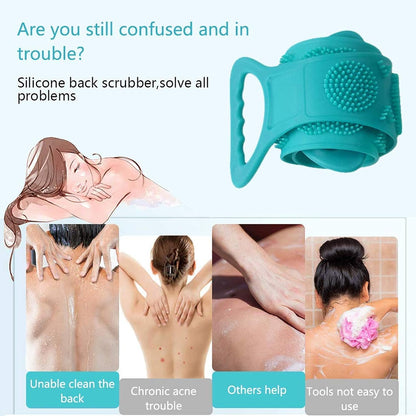 ZACVIN  Silicone Body Back Scrubber, Double Side Bathing Brush