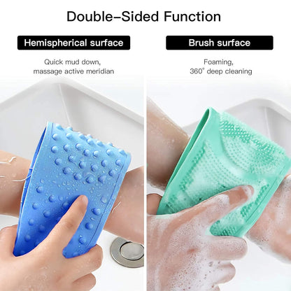 ZACVIN  Silicone Body Back Scrubber, Double Side Bathing Brush