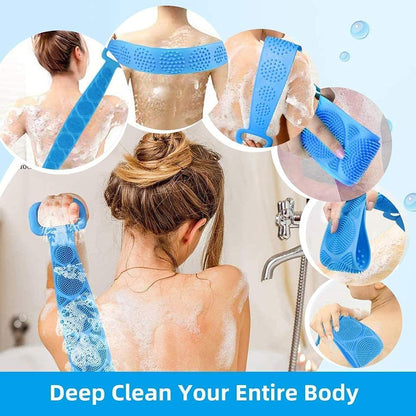 ZACVIN  Silicone Body Back Scrubber, Double Side Bathing Brush