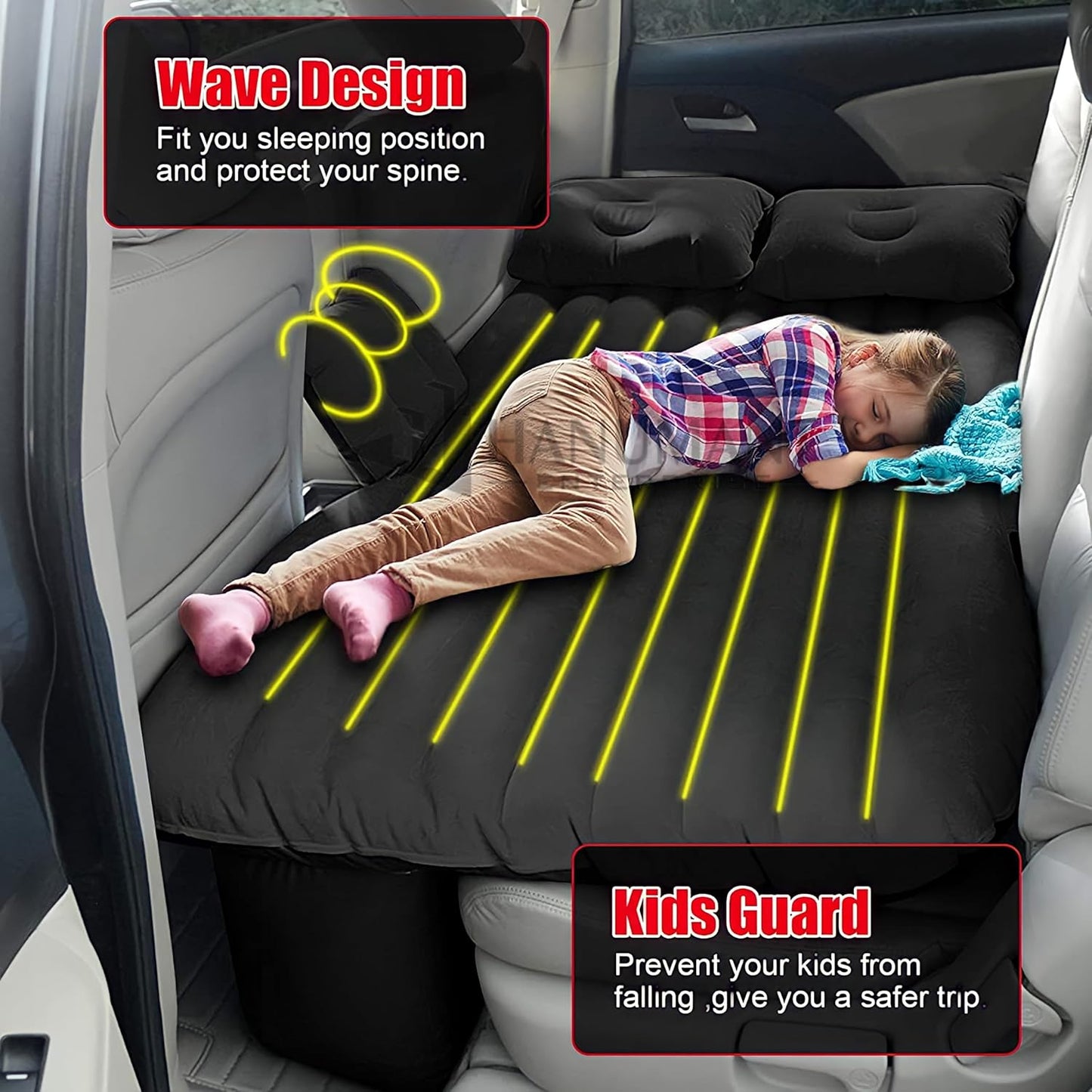 ZACVIN Car Inflatable Bed with Pump & 2 Air Pillow