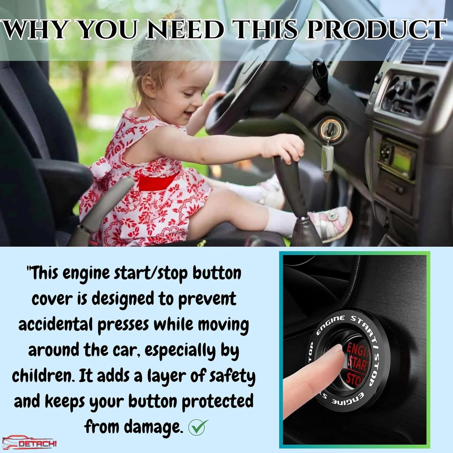 ZACVIN Car Start Button Stop Cover for All Cars