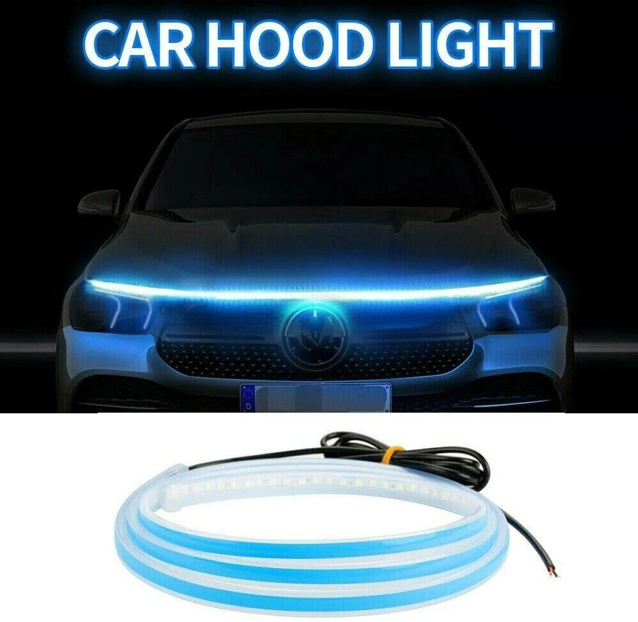 ZACVIN Car Bonnet Hood Daytime Light Cuttable Strip 4 Feet Waterproof Car Fancy Lights  (White)