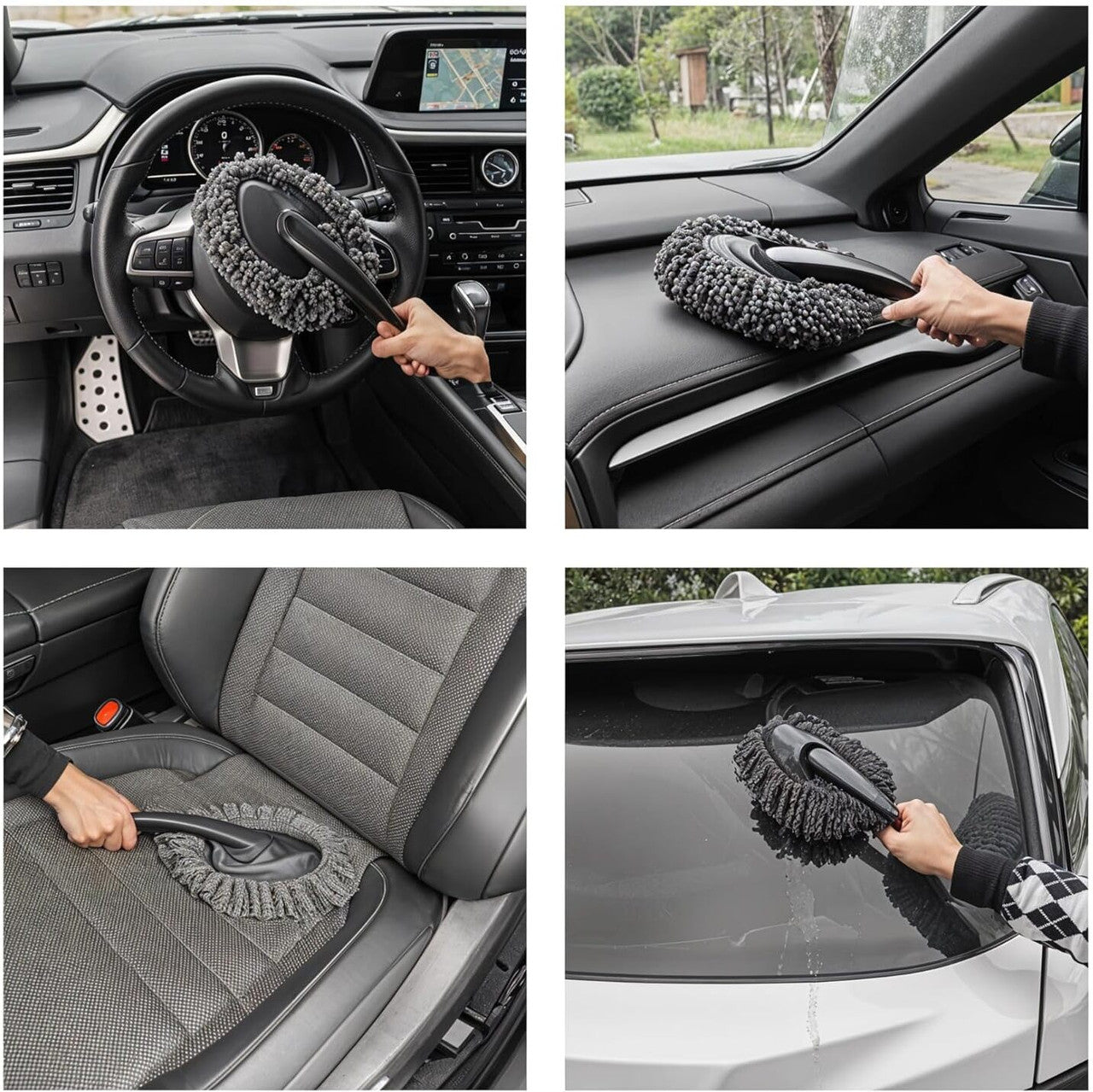 COMBO PACK OF 4 1 Duster, 1 Brush, 1 Desk Bursh, 10 Cleaning Tablet Combo