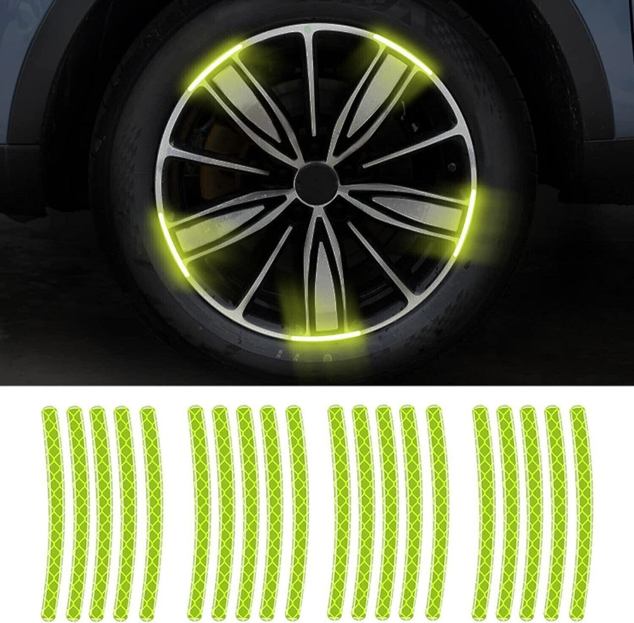 ZACVIN Car Tyre Reflective Stickers (Pack of 20)