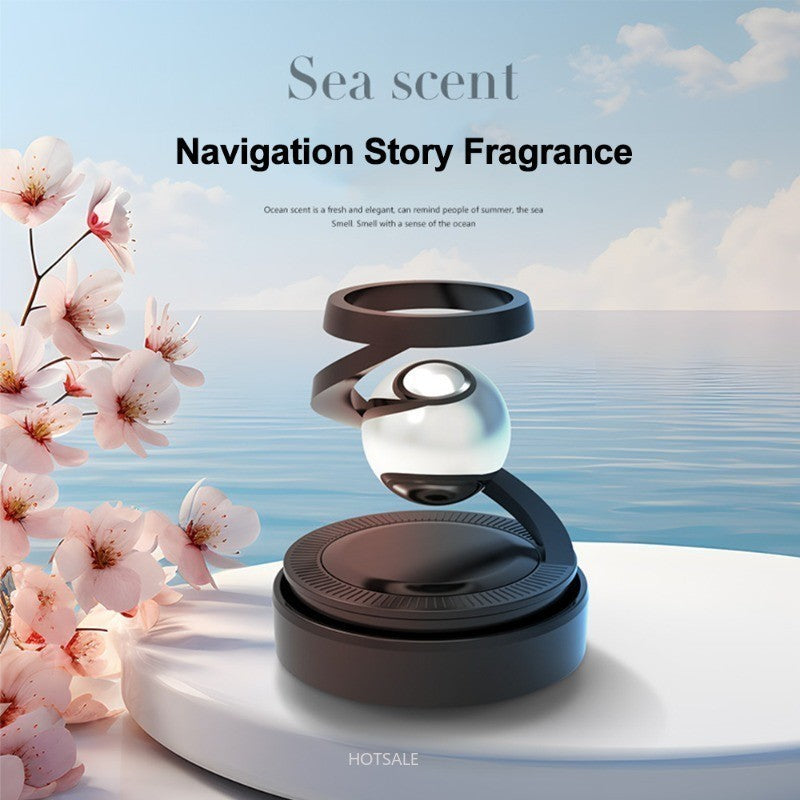 ZACVIN Solar Car Air Freshener – Refillable Dashboard Aroma Diffuser | Eco-Friendly Auto Spinning Air Purifier for Car Interior | Stylish Fragrance Decoration for Dashboard